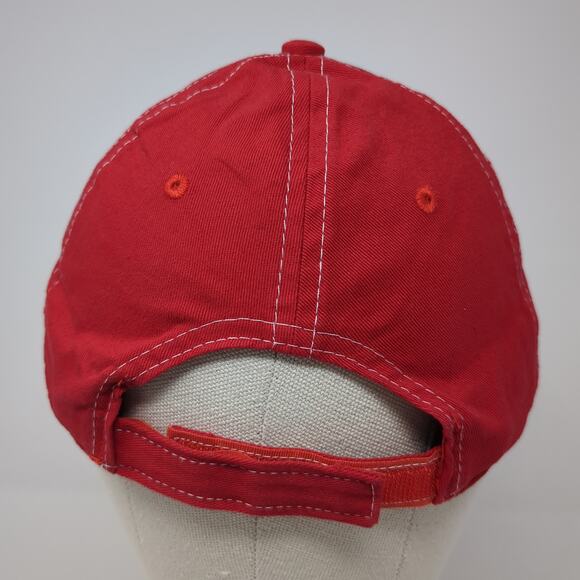 Ruger Strapback Baseball Cap Red One Size Adjustable Embroidered Distressed - Picture 5 of 8